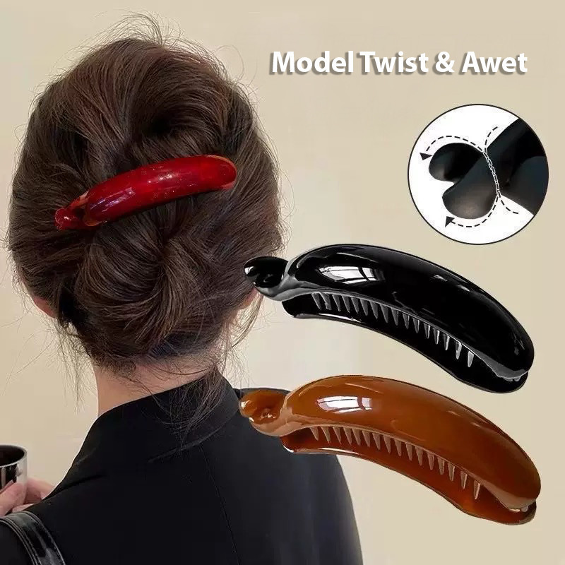 ED - 9.5 ซม. - PRACTICAL KOREAN STYLE BANANA HAIR CLIP / LAST BANANA GLOSSY HAIR CLIP อุปกรณ์เสริม