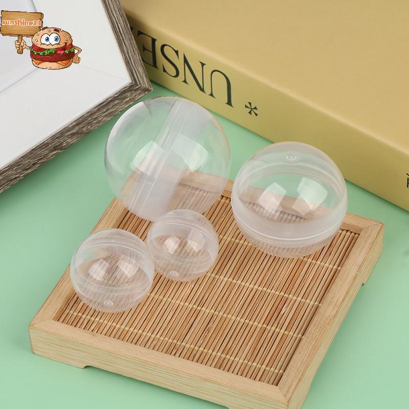 Sun 50PCS Clear สามารถเปิดความโปร่งใสพลาสติกแคปซูลของเล่น Surprise Ball คอนเทนเนอร์ขนาดเล็กทําสิ่งที
