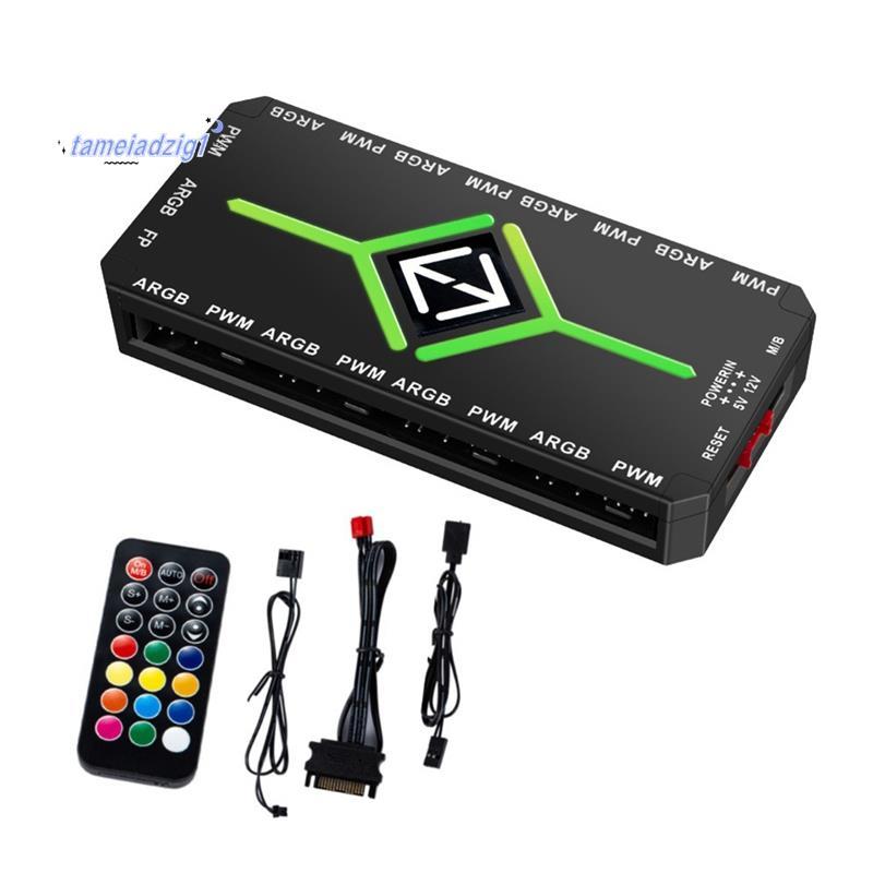 5V 3 Pin ARGB Controller Cooling 4 Pin PWM พัดลม Hub PWM ARGB พัดลม Hub สําหรับ 5V แอดเดรส ARGB คอมพ