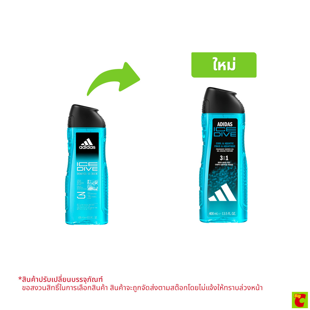 อาดิดาส ครีมอาบน้ำสำหรับผู้ชาย สูตรไอซ์ ไดรฟ์ 400 มล.