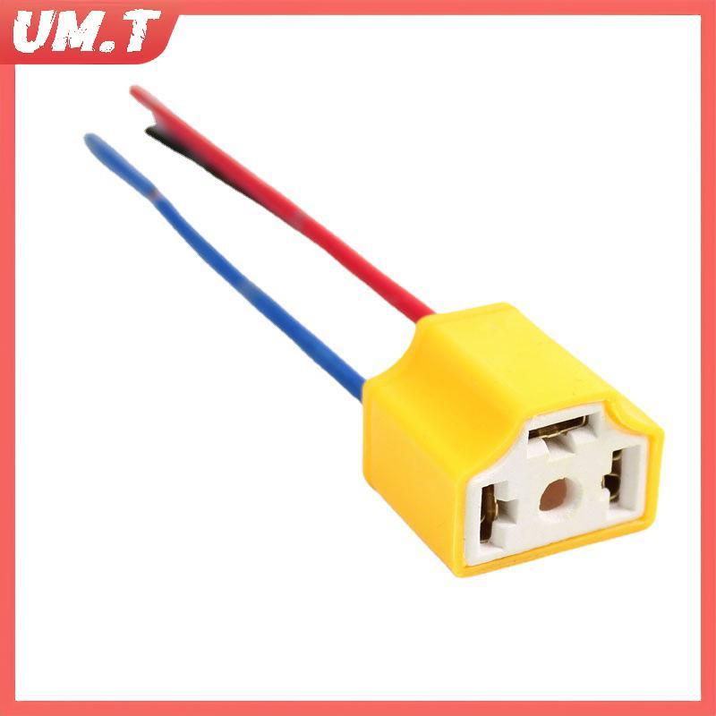 UM.T คุณภาพสูง H4 สามหลุมเซรามิคสายไฟรถหลอดไฟสายรัด Soet ปลั๊กอัตโนมัติ H4 Connector Plug null