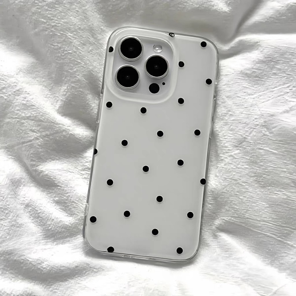เคสไอโฟน13 เต็มหน้าจอสีสันจุดใหม่ IMD อ่อน สำหรับ iPhone 16 17 13 11 12 14 15 Pro Max 15 11 16 13 14 Pro 16 14 15 Plus