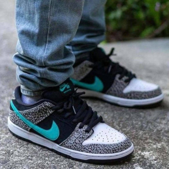 SB DuLow รองเท้าผ้าใบช้าง สีดํา สีเขียว BQ6817-009รองเท้าผ้าใบลําลอง