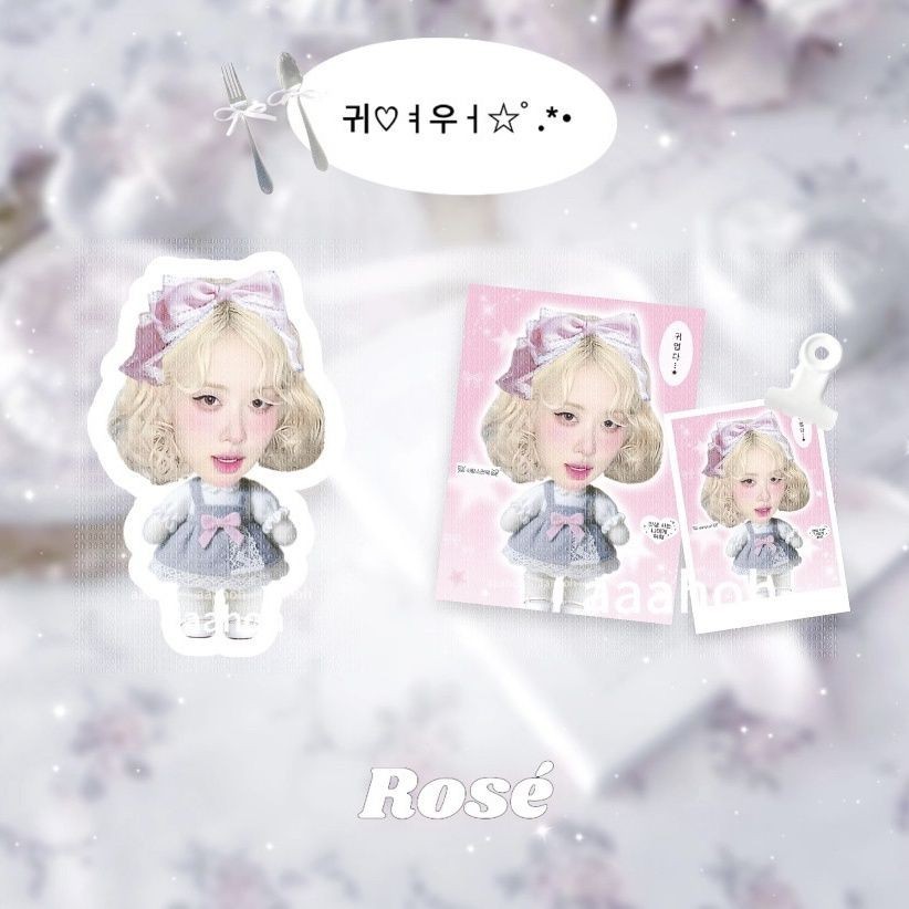 ภาพนางฟ้า blackpink Park Chae Young Exclusive Nose Ga Army สติกเกอร์หัวใหญ่สติกเกอร์รูปทรงพิเศษ ID P