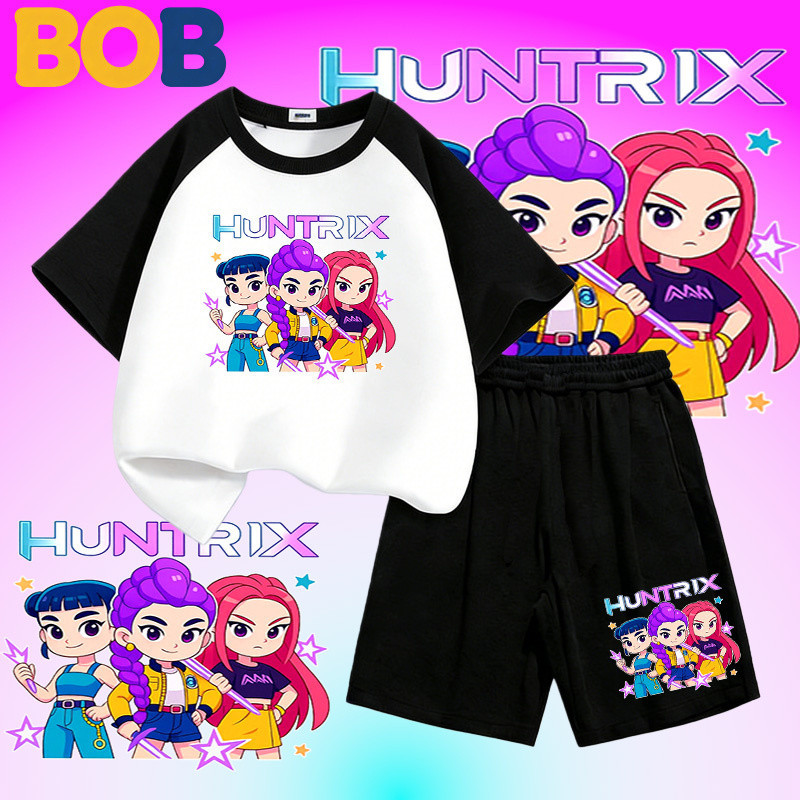 BOB [พร้อมส่ง]เสื้อผ้าเด็กผู้ชายชุดสวย KPOP Hunter Girl ผ้าคอตตอนผสม ทรงหลวม ไม่ยับ ใส่ได้ทุกวัน แฟชั่นเด็กชายนิยมมาก#21 ราคา ถูกที่สุด ดีลบีเคเค แกลเลอรีภาพที่ 3