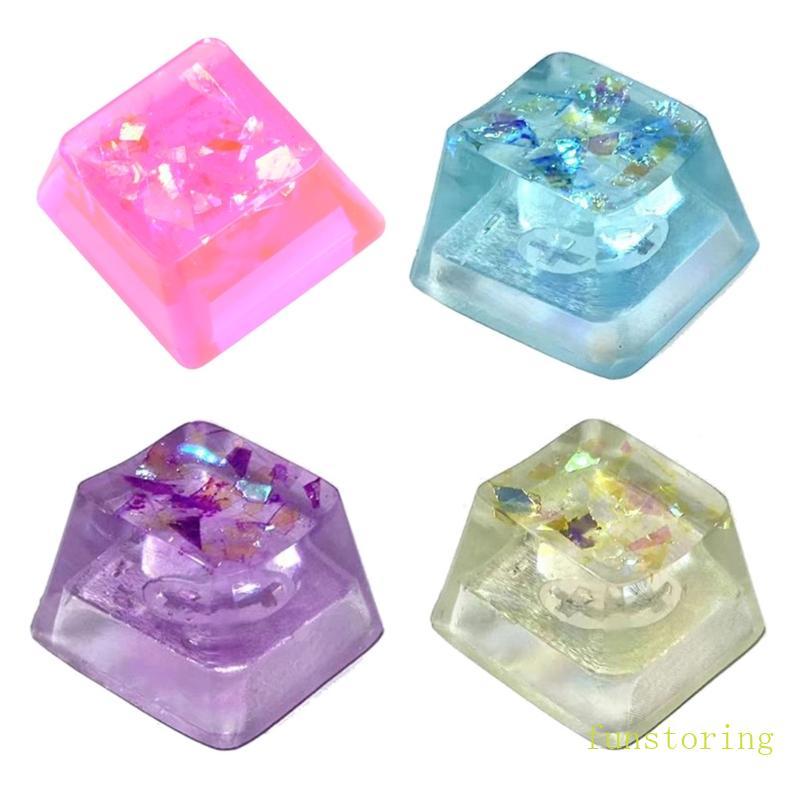 FUN Handmade ที่กําหนดเอง OEM R4 โปรไฟล์เรซิ่น Keycap สําหรับ Cherry MX Switches คีย์บอร์ดโปร่งแสงเร