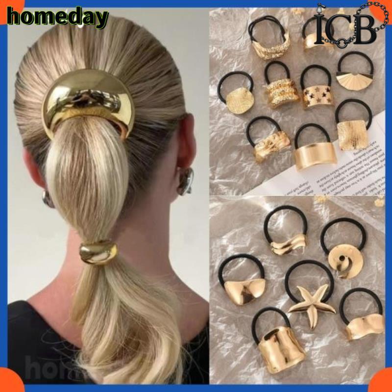 คุณภาพสูงหนา U-รูปโลหะผมวงเชือกแถบคาดศีรษะยืดหยุ่น Scrunchies Hairband เครื่องมือแฟชั่นผู้หญิงอุปกรณ์เสริมผม