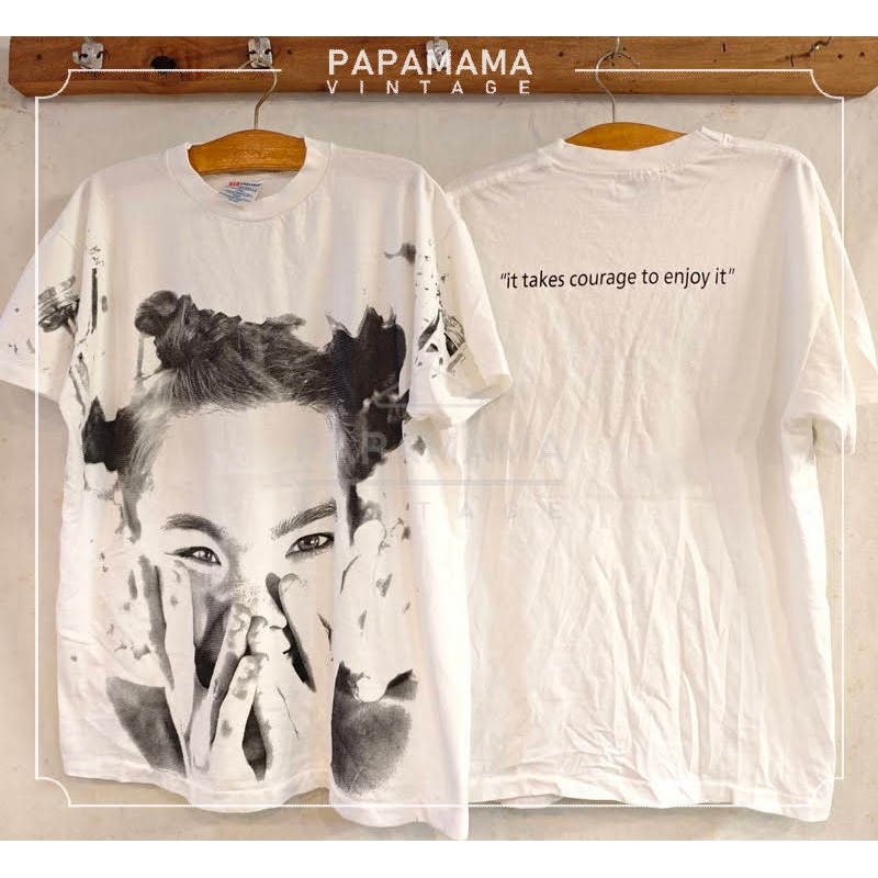 Bjork takes courage OVP เสื้อวินเทจ เสื้อทัวร์ วงร๊อค papamama vintage shirt