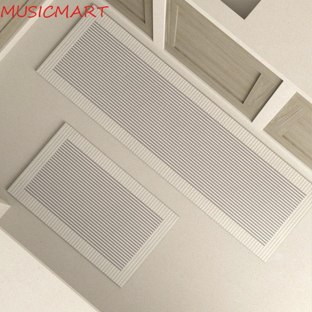 MUSICMART 2 ชิ้น/เซ็ตเสื่อห้องน้ํา, Wipeable Non-Slip Kitchen Floor Mat, Simple Stripes Diatomite Mu