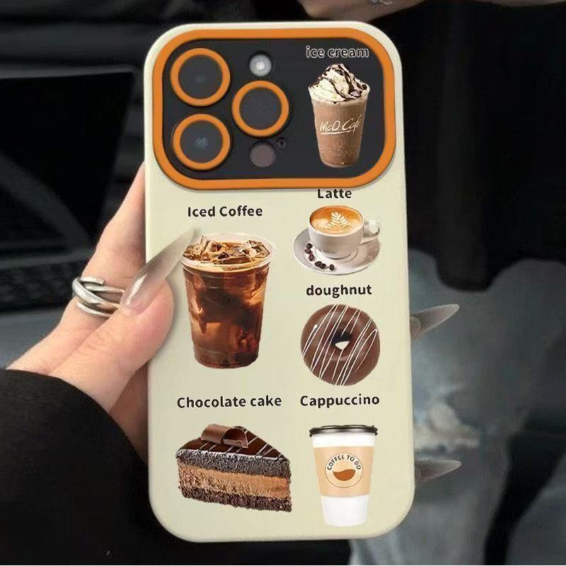 ซิลิโคนรวมทุกอย่างเคสโทรศัพท์กันกระแทกขนมหวานกาแฟสไตล์ตะวันตกชายามบ่ายเข้ากันได้iPhone 17PROMAX 15PR