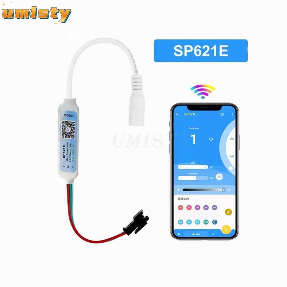 Umisty ตัวควบคุมไฟบลูทูธ DC5-24V SP621E Piexls 3 PIN LED สําหรับ WS2812B WS2811