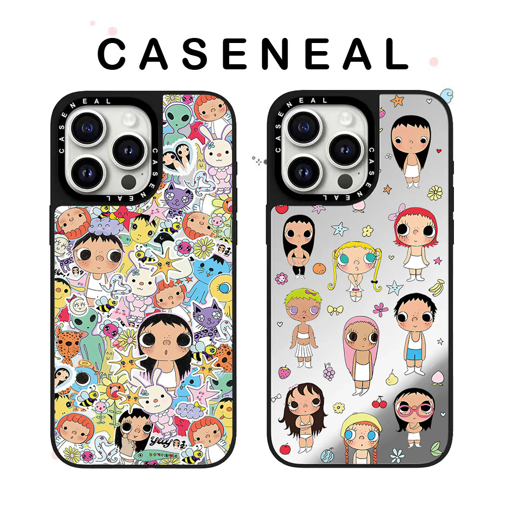 CASENEAL น่ารัก Graffiti สาวคุณภาพสูงกระจกเคสโทรศัพท์เหมาะสําหรับ iPhone 17ProMax 17pro 17 air 16promax 16 15promax 15 14promax 13 13promax แฟชั่น Anti Drop Hard Case