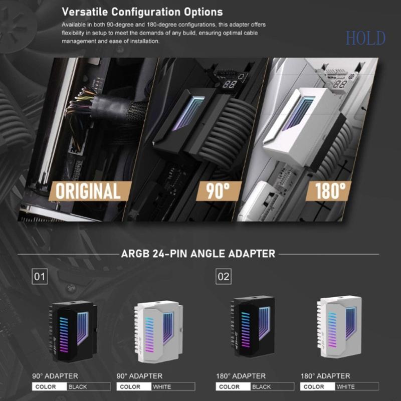 ฤดูร้อน 24Pin อะแดปเตอร์จ่ายไฟ 24Pin 180 องศาตัวเชื่อมต่อไฟ ARGB 180° เมนบอร์ดตัวเชื่อมต่อ