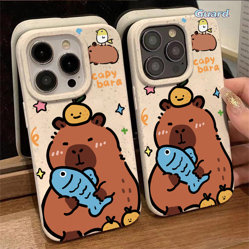 CapibalaiPhone 11 12 13 14 15 16 Pro X XR XS Max 7Plus 8Plus เคสใสเป็นมิตรกับสิ่งแวดล้อม-GD