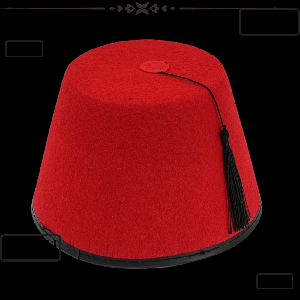 YUNHI Fez Cap, Felt Round Tarboosh Fez Hat, แบบดั้งเดิมสีแดง Breathable ตุรกี Tassels Cap Universal