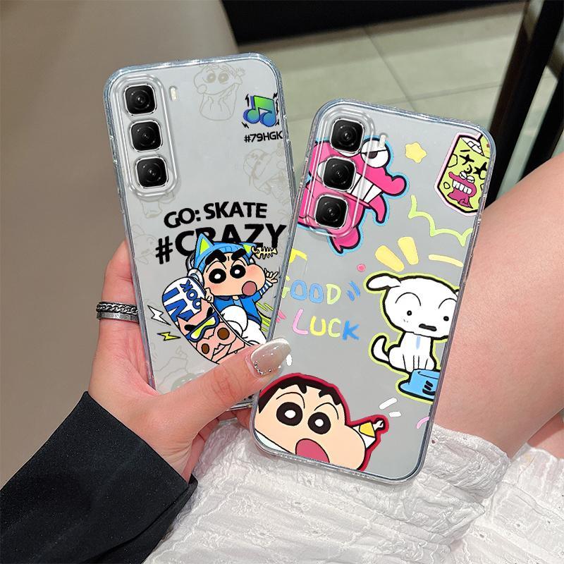 เข้ากันได้กับ INFINIX HOT 50 Pro + 4G,X6880 X6882 X6882B เคสโทรศัพท์ Crayon Shin-chan พิมพ์ TPU เคสโ