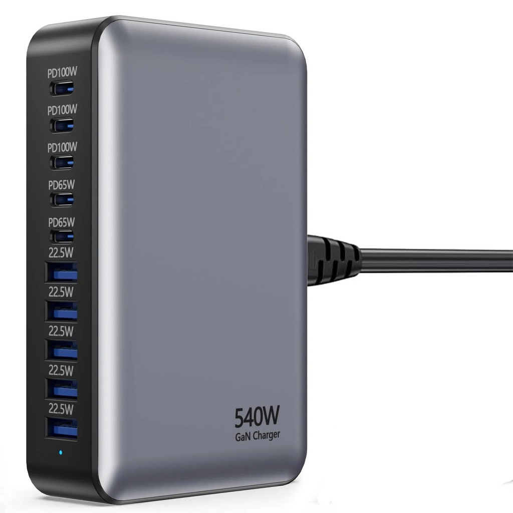 GaN Charger Station High Power Multi-Port Fast Charge Hub หลาย USB PD ชาร์จ Hub Wall Charger สําหรับ