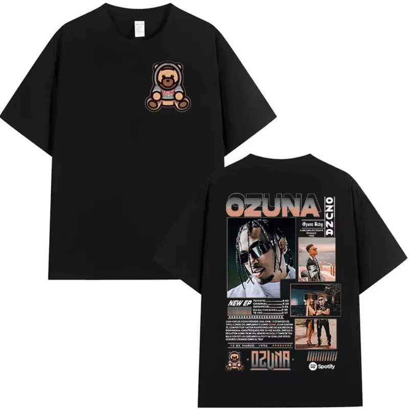 เสื้อยืดลายกราฟิกอัลบั้ม Rapper Ozuna 2026 สำหรับผู้ชาย แฟชั่นเรโทร แขนสั้น เสื้อยืดผู้หญิง สไตล์ฮิป