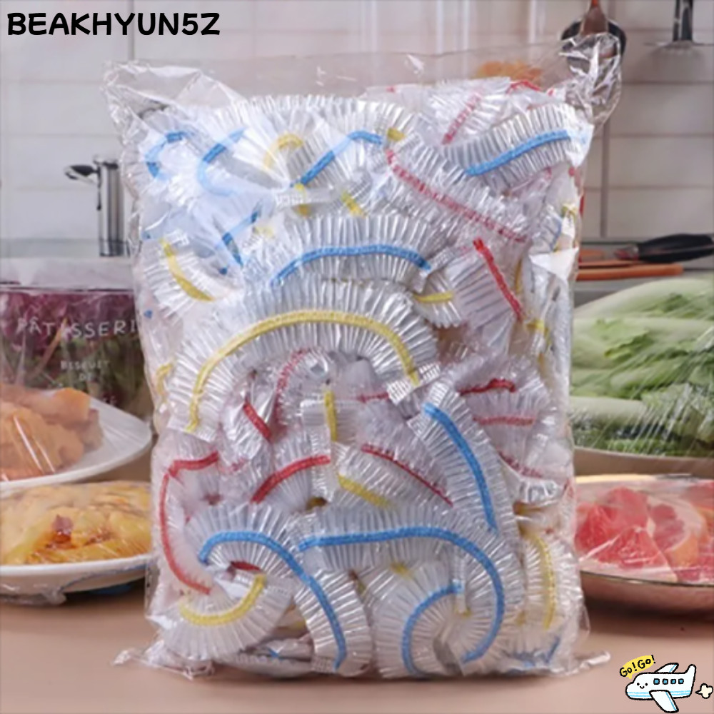 BEAKHYUN5Z 100/300/500 ชิ้นถุงพลาสติก, พลาสติกเกรดอาหารปากยืดหยุ่นฝาครอบอาหารแบบใช้แล้วทิ้ง, สะดวกทิ้งสด-เก็บสีสัน Cling ฝาครอบสําหรับผักผลไม้