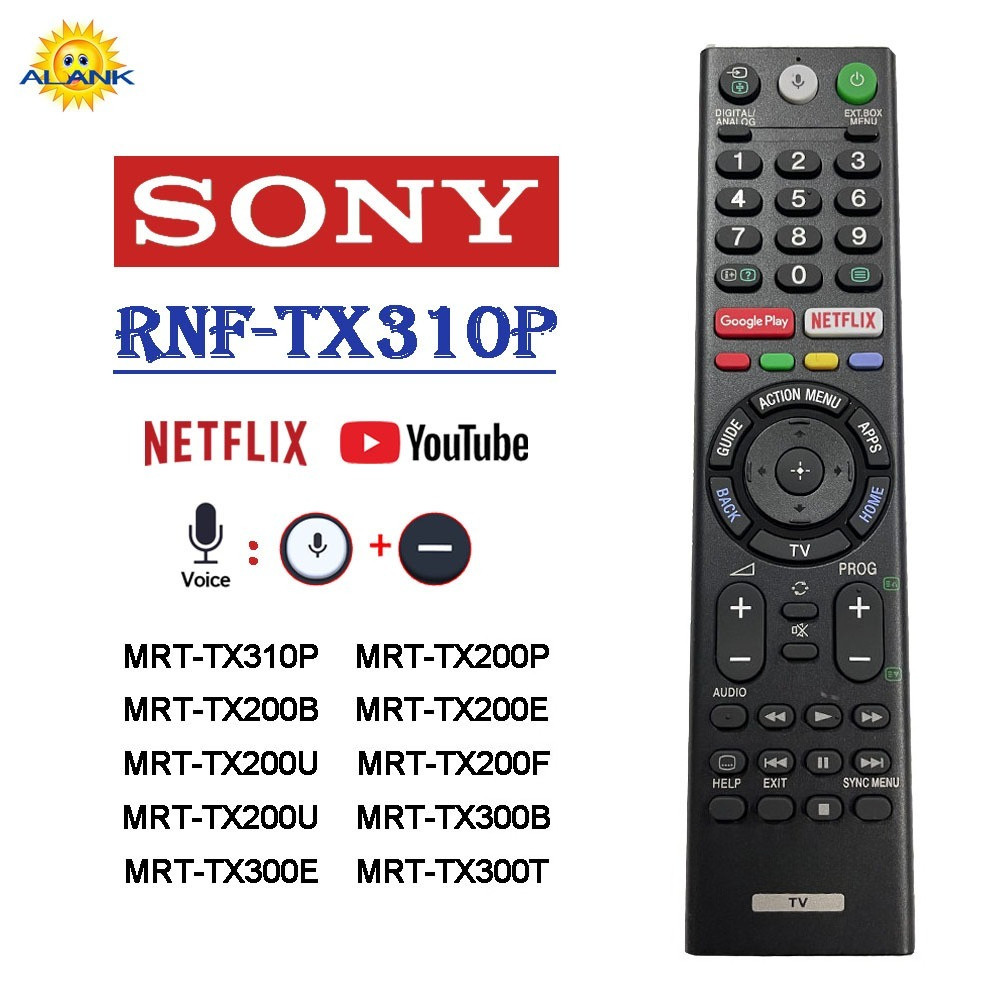 ALANK ของแท้ remote รีโมททีวี SONY LCD Smart TV คำสั่งเสียง รีโมท mrt-tx310p RMF-TX200A RMF-TX200B RMF-TX200E RMF-TX200U RMF-TX200F-TX300T 301T