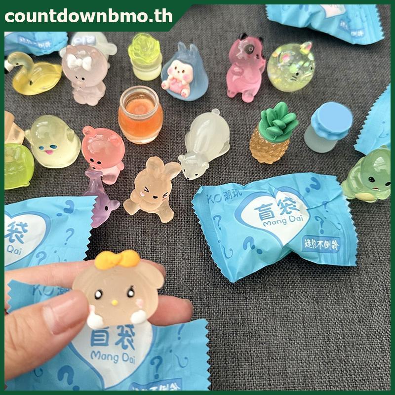 CO 10pcs น่ารัก Mini จําลองสัตว์รุ่นกล่องตาบอดของเล่น Action Surprise ตุ๊กตาตัวเลขปลอม Candy Guess ก