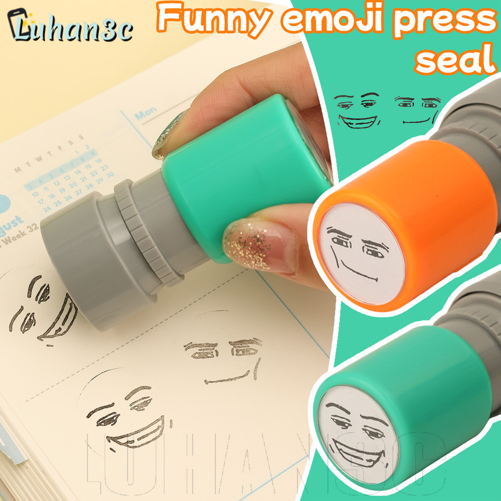 [SGB]2 ชิ้น Emoji Press Journal Stamp - การออกแบบครางสนุกสําหรับงานฝีมือสร้างสรรค์แสตมป์พลาสติกกดด่ว