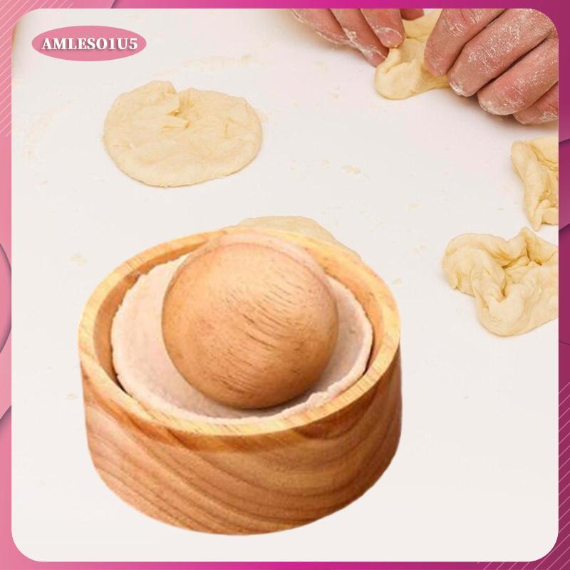 [amleso1u5] เครื่องทําห่อแป้งขนมไม้ Roller Ball Kitchen Press Tool Compact Skin Presser สําหรับห่อเก
