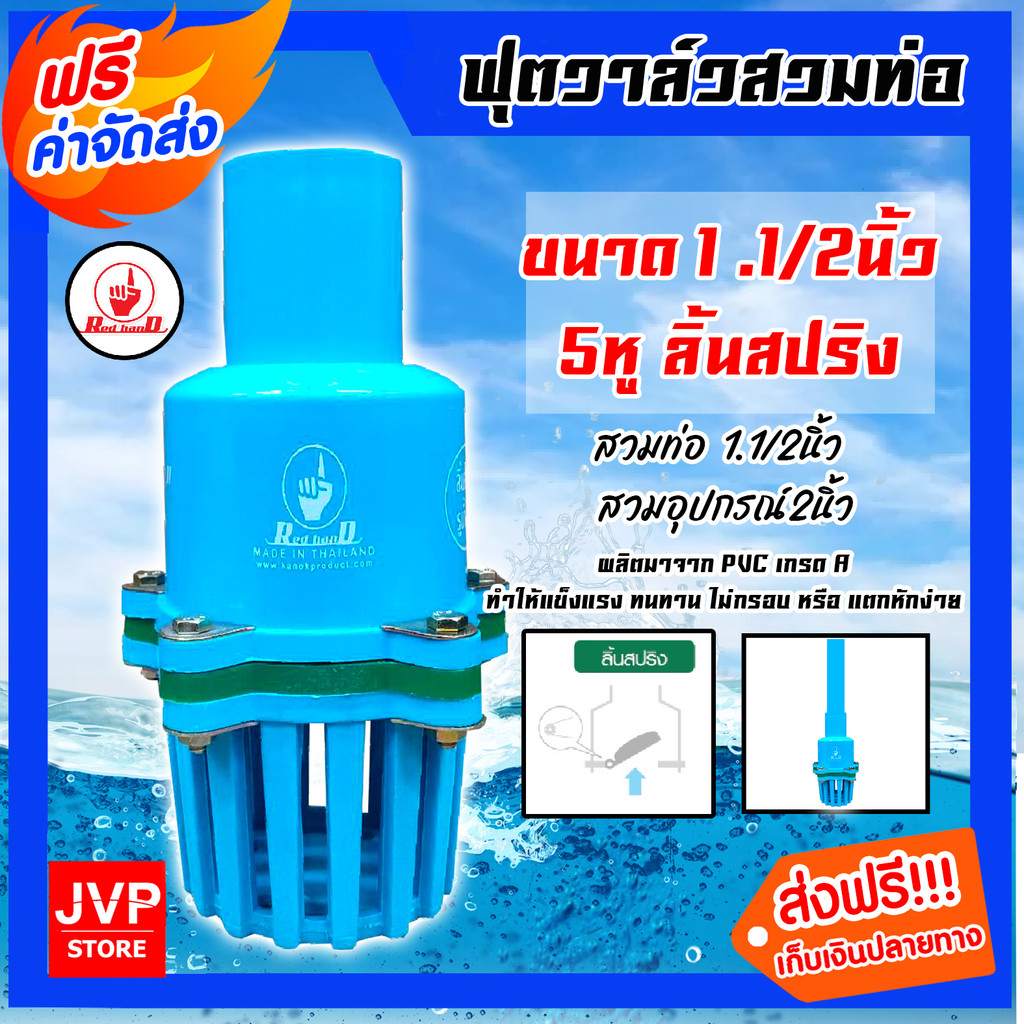ฟุตวาล์วแบบสวมPVC 3นิ้วลิ้นสปริงสีฟ้า แพ็ค 1ชิ้น (Foot valve)(235) ผลิตจากวัสดุคุณภาพดี แข็งแรง ทนทาน