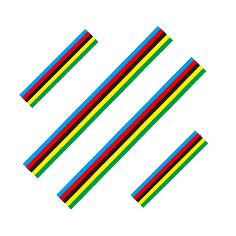 1PC Champions Rainbow Stripe Road จักรยานกรอบสติกเกอร์ด้านบนกันน้ํา DIY ตกแต่ง MTB จักรยานส้อมทนทานไวนิล Decals