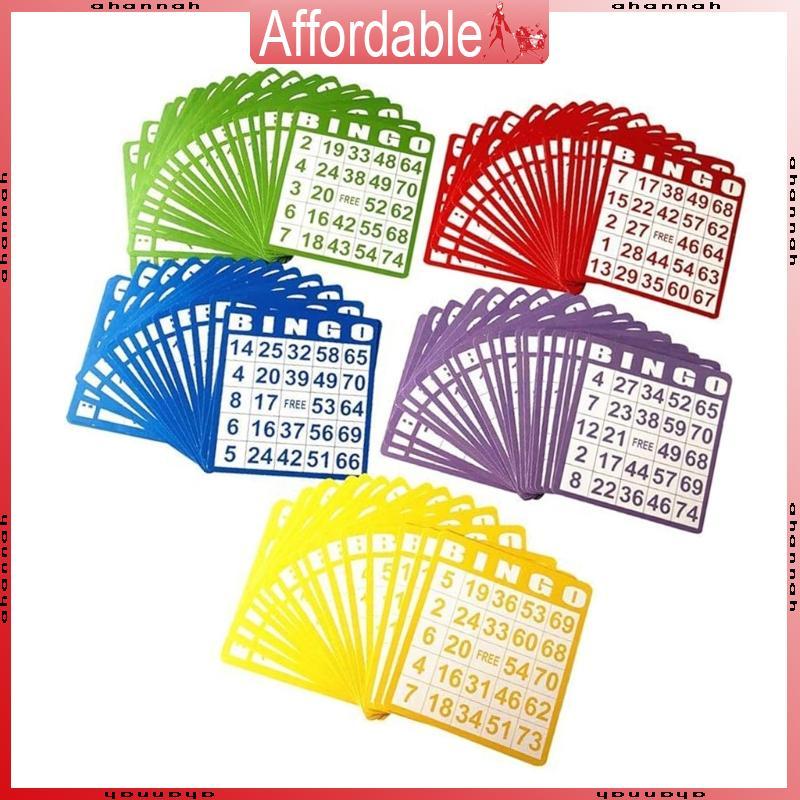 AH 100pack Durability Bingo Card กระดาษหนา 5 จัดหากิจกรรมกลุ่มสีสดใส