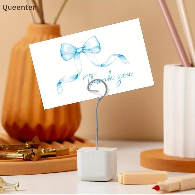 Queenten 50 ชิ้นธุรกิจขอบคุณการ์ด Cherry & Pink Bow Design Celebration คําเชิญห่อการ์ดสําหรับปาร์ตี้