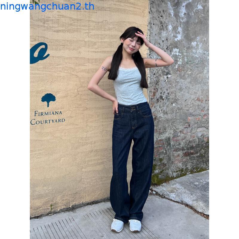 PTJ30306 Gabriela Super Barrel กางเกงยีนส์ขากระบอกใหญ่ปัก PROMTHONG