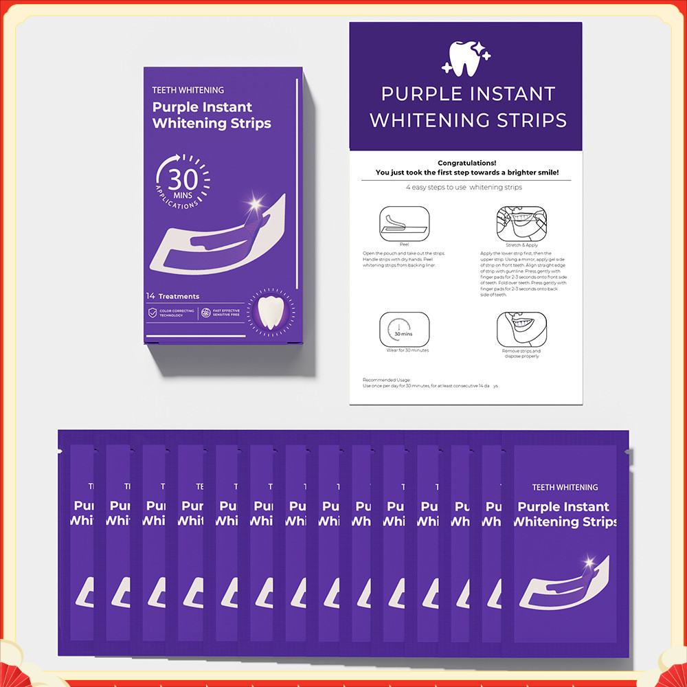 Hi-smile Same Color Repairing Stickers Instant Brightening V34 สติ๊กเกอร์ฟัน Purple Neutral Whitenin