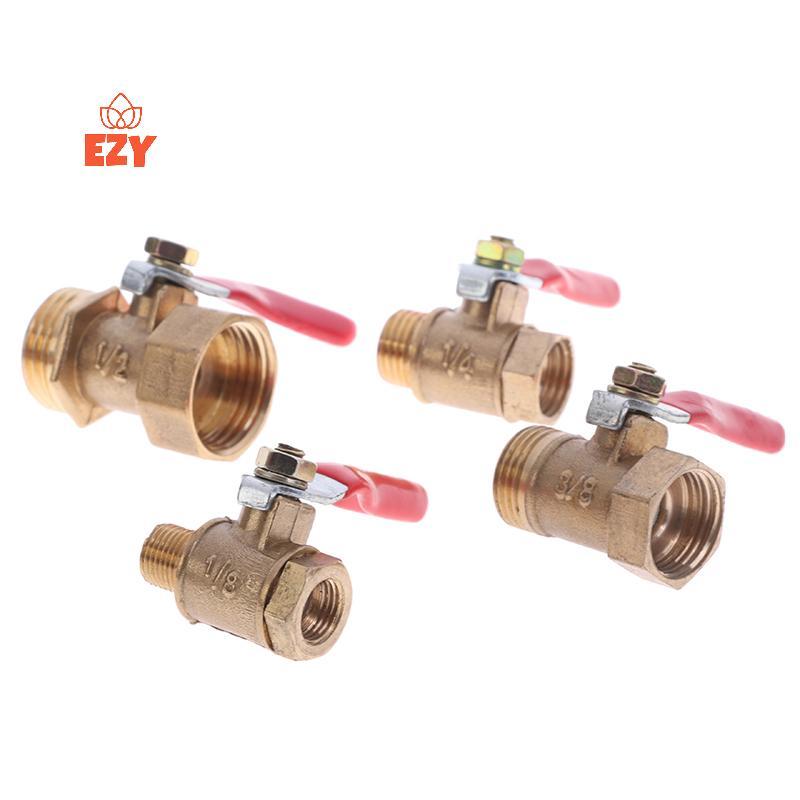 EZY ทองเหลืองบอลวาล์วขนาดเล็กหญิง/ชายเกลียววาล์วข้อต่อ 1/8" 1/4 3/8'''' ใหม่