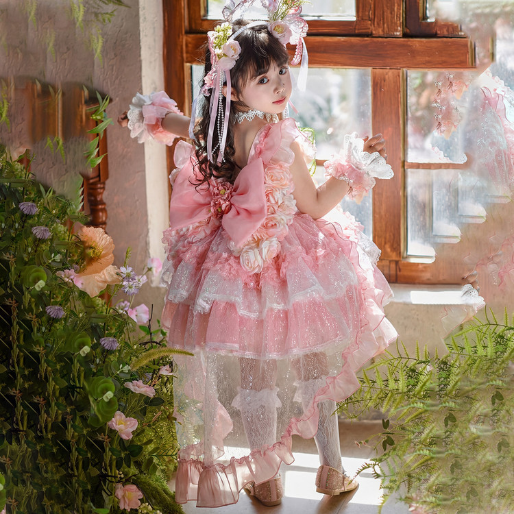 ชุดจัมป์สูทรูปลอยต้านสไตล์ Lolita ลายดอกไม้สีชมพู สำหรับฤดูร้อน
