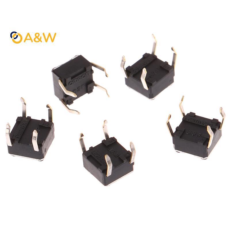 A & W 5 ชิ้น 6*6*4.3 มิลลิเมตรสวิทช์สัมผัสไมโครสวิทช์เมาส์ปุ่มกดสัมผัสสําหรับ G300 G402 G600 G602 M2