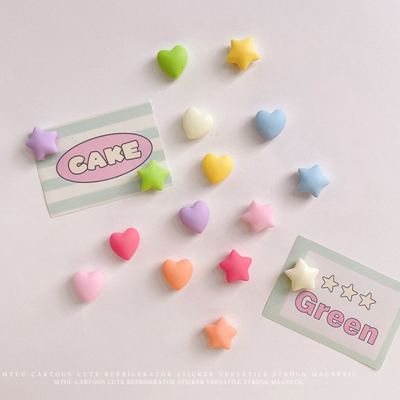 8ชิ้น/เซ็ต อิน สไตล์น่ารักผสมสีดาวห้าแฉกรักตู้เย็นสติกเกอร์แม่เหล็กข้อความหัวเข็มขัดการ์ตูนมินิสติกเกอร์แม่เหล็กภาพคงที่กระดานดําสติกเกอร์ตกแต่งบ้านสร้างส