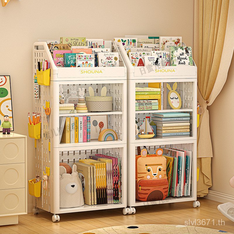 Easy-to-ceil Children Storage Baby Shelf Bookshelf Storage Integrated Floor Toy Book Shelf Mobile ZM
