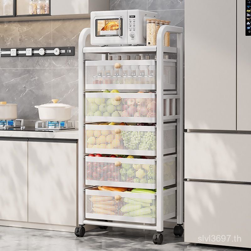 Storage Slotted ตะกร้าผักขนม s2v Rack ชั้นรถเข็นมัลติฟังก์ชั่ห้องครัวลิ้นชัก Rack Multi-layer 6B0K