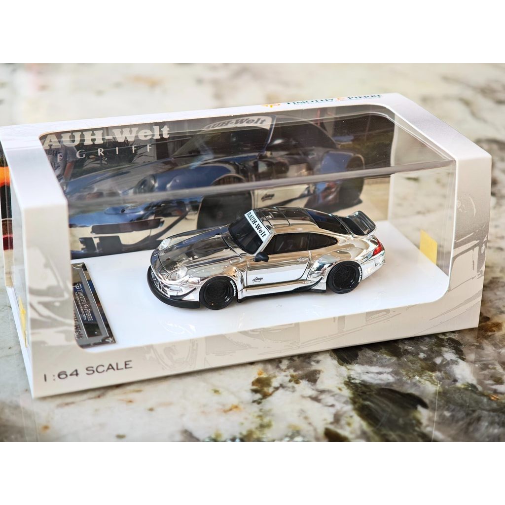 [ออกพิมพ์หายากทั้งเครือข่ายเท่านั้น] Timothy & Pieres 1/64 Porsche 911 RWB 993 ชุบโลหะด้วยไฟฟ้า Silv