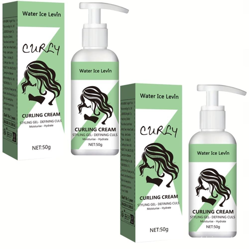 2PCS Curl Defining Cream With Keratin & Biotin, Curl Cream for Curly Hair Anti Frizz,Moisturizing, S