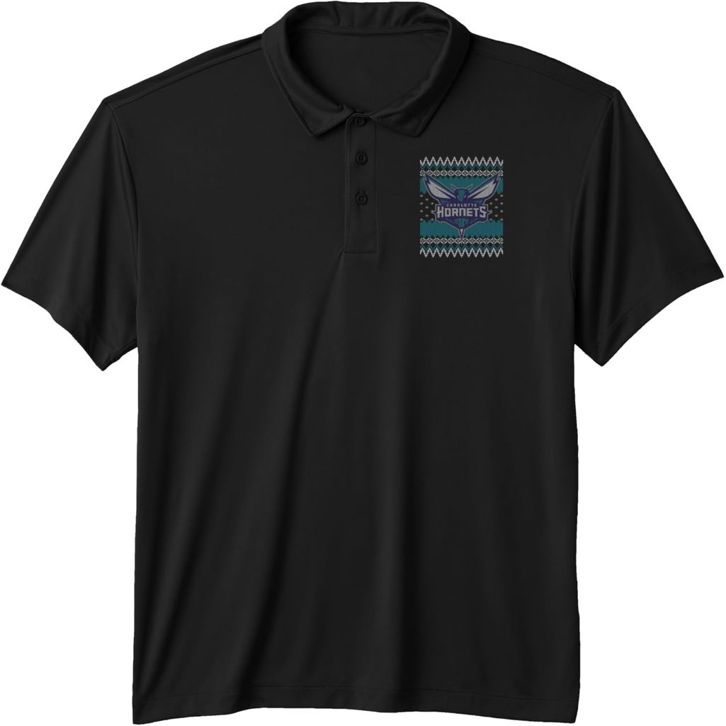 NBA Charlotte Hornets Ugly Christmas Sweater Style Performance Polo Shirt