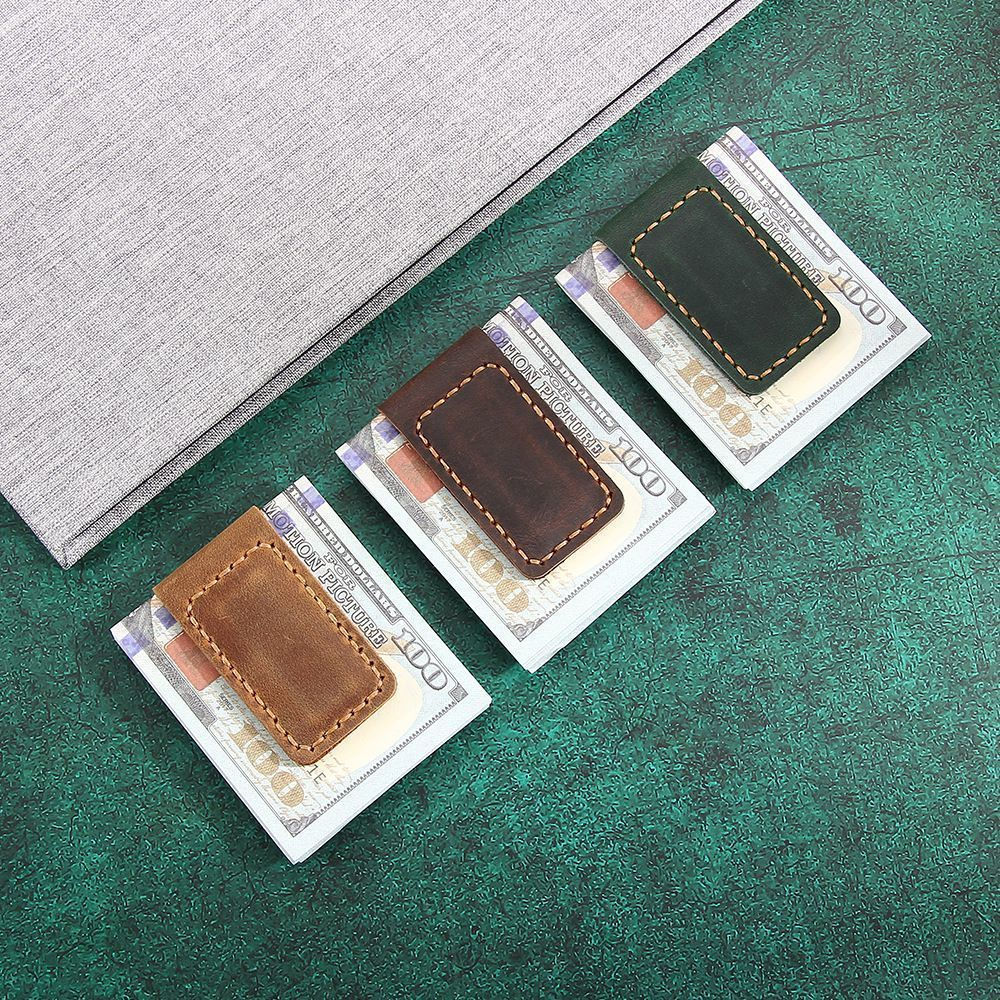 New creative layered stationery bookmark, handmade magnetic ticket holder, vintage horsehide wallet1