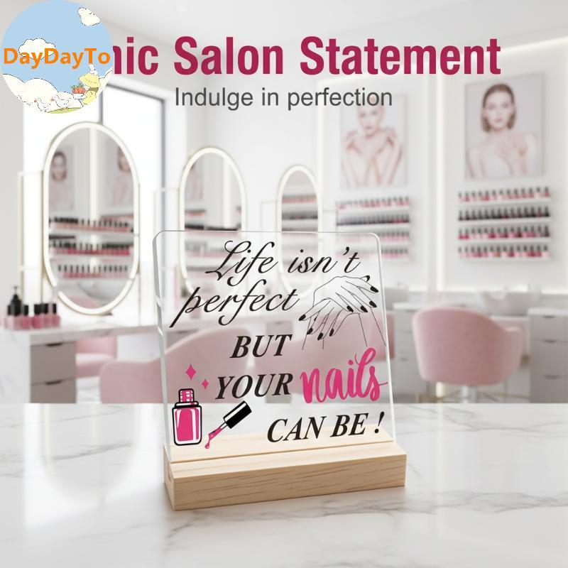 DayDayTo เล็บรูปร่างกระดานแสดง Advice Board พร้อมฐานเล็บท่องเที่ยวเล็บปลอมแสดงผู้ถือร้านทําเล็บเคาน์