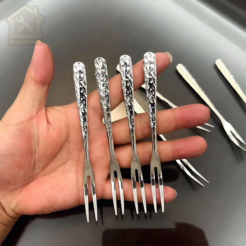 RH🚚ส้อมผลไม้ ส้อมขนม Stainless Steel Fruit Fork ชุดส้อมผลไม้ สแตนเลส