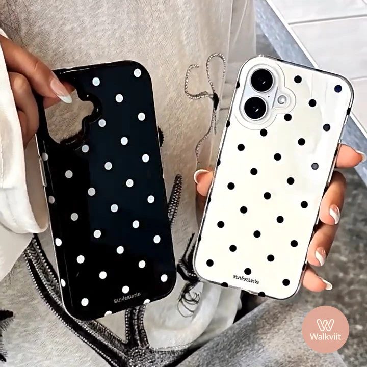 สำหรับ OPPO Reno 8T 16F 15F 11 5 5F 16 10 12 13F 12F 5z 6 6z 13 11F 14 14F 13F 15 Pro แฟชั่นเคส IMD จุดสีดำขาวเรียบง่าย
