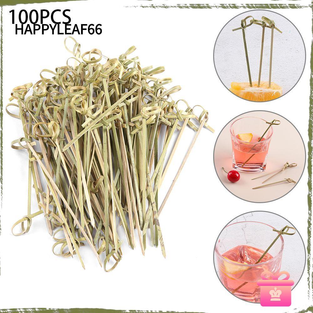 HAPPYLEAF66 100 ชิ้น Didi Picks Bar เครื่องมือ Kitchen & Bar Party ตกแต่งส้อมผลไม้