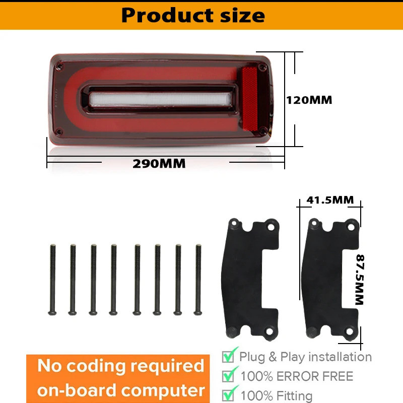 สําหรับ Mercedes W463 G-Class Gclass G Class AMG 1990-2018 ไฟท้ายไฟเลี้ยวเบรคหมอกโคมไฟรถ LED ไฟท้ายอ