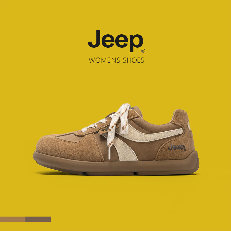 ของแท้ 100% JEEP Classic Mango Toe Ladies Training Shoes Sports Casual Shoes ล่าสุด Retro All-Match 