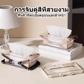 ชิ้นยกกล่องเก็บกระดาษทิชชูออกแบบฤดูใบไม้ผลิกันลื่นสี่เหลี่ยมขยายชั้นวางกระดาษทิชชูห้องน้ําโต๊ะรับประทานอาหารตกแต่ง